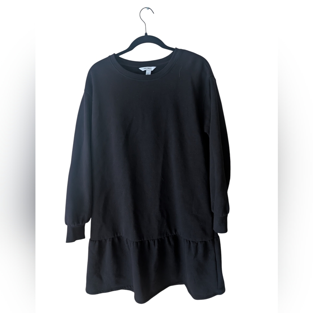 Apt 9 Black Ruffle Comfy Warm Cosy‎ Coquette Sweater Dress Size Large